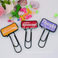 cute pvc personalized paper clip bookmark